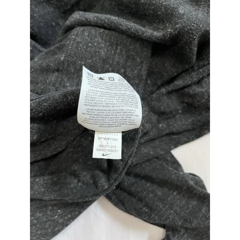 Nike Gym Vintage Hoodie Full Zip Charcoal Black Heathered Jacket Women's Large L
